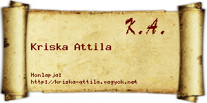 Kriska Attila névjegykártya